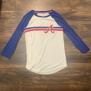 PINK Atlanta Braves baseball tee size small